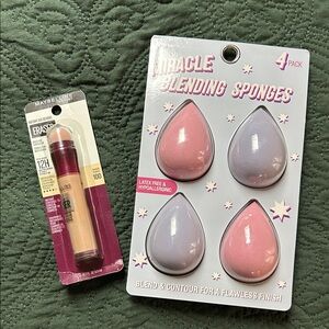 Maybelline Eraser Concealer with Pink and Purple Blending Sponges